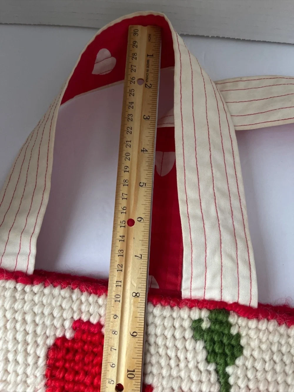 Needlepoint Shoulder Tote Bag Red Poppy 14